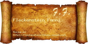 Fleckenstein Fanni névjegykártya
